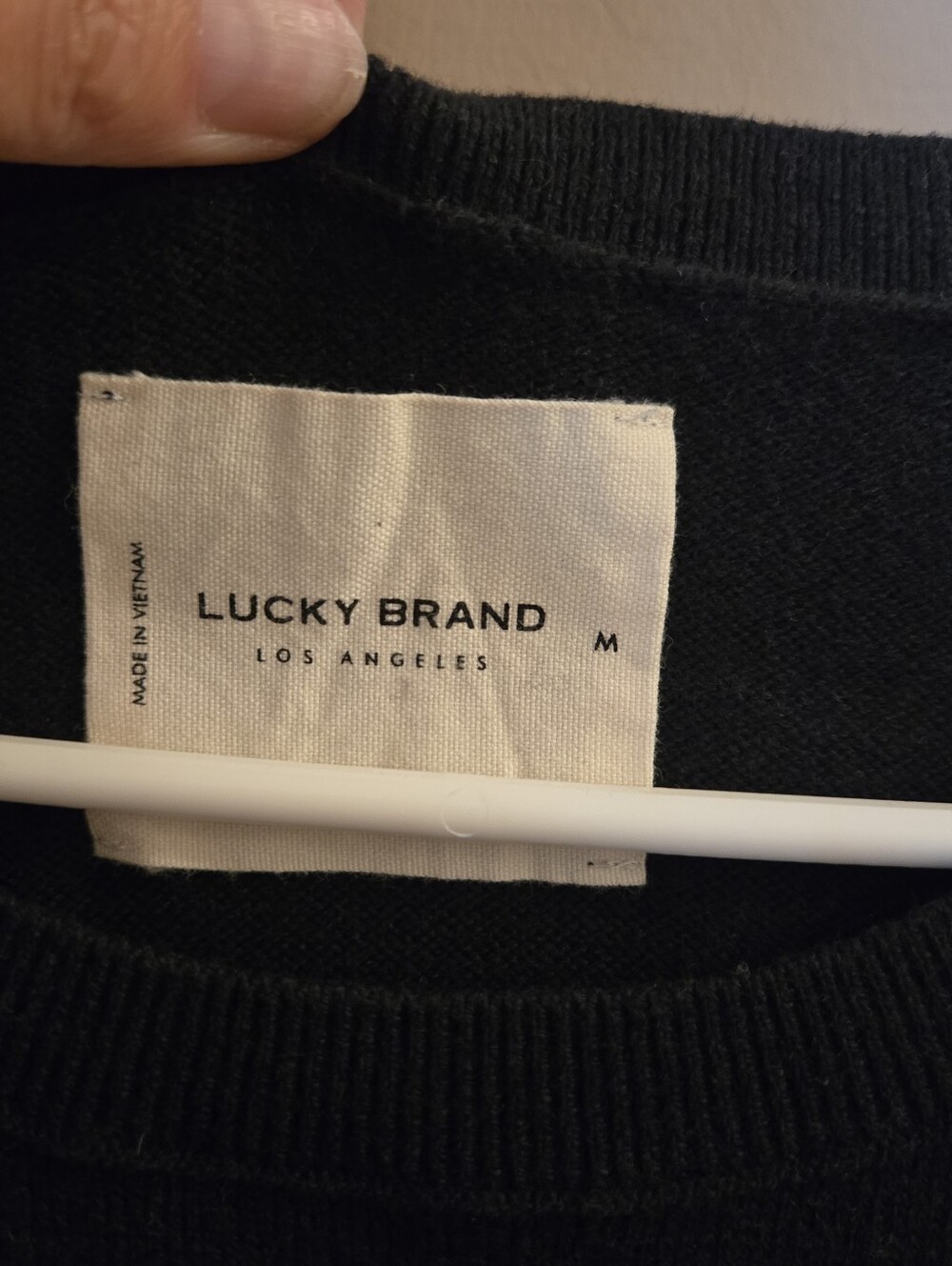 NWOT Lucky Brand Black Knit Crewneck Sweater- Peekaboo Shoulders - Picture 2 of 3